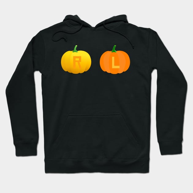 Left and Right Pumpkin X-Ray Markers Black Background Hoodie by Humerushumor